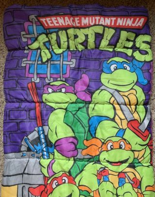 Vintage Teenage Mutant Ninja Turtles Child Sleeping Bag,  Bed Sheet,  Pillowcase 3