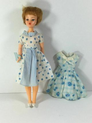 Vintage Tammy Doll Clone With 2 Dresses One Tagged Made In British Crown Colony