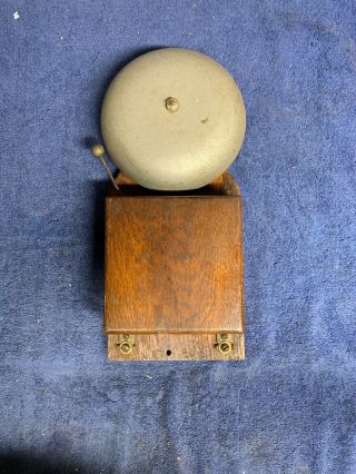 Antique Vintage Electric Door Railway Butler Alarm Bell Wood