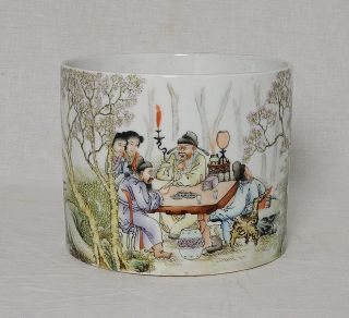 Chinese Famille Rose Porcelain Brush Washer With Studio Mark M2511