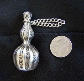 Hickock Mathews American Sterling Victorian Double Gourd Snuff / Perfume Bottle