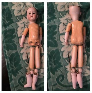 Antique Bisque Floradora Doll Wood & Compo Body Parts