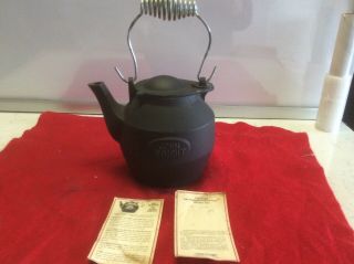 Vintage John Wright Cast Iron Black Kettle / Coffee / Tea Pot