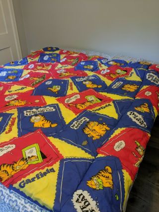 Vintage Garfield Quilt Twin Comforter /blanket/sleeping Bag