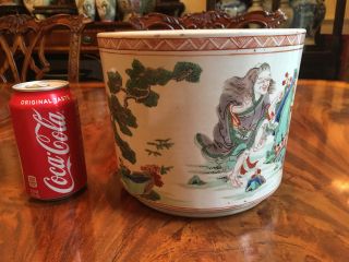 A Large Chinese Qing Dynasty Famille Rose Brush Pot.
