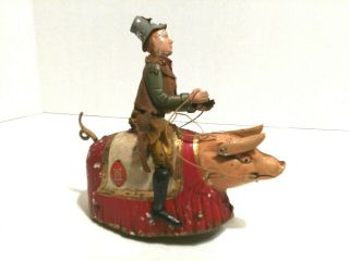 Lehmann Paddy And The Pig Antique Tin Windup Toy Made In Germany 1903 - 1924