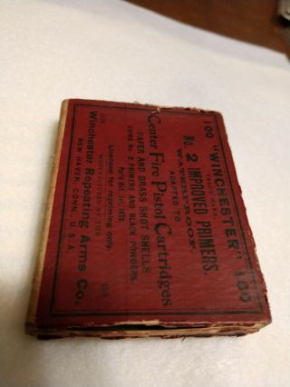 Winchester Center Fire Pistol Cartridges Box Only Made Late 1800 