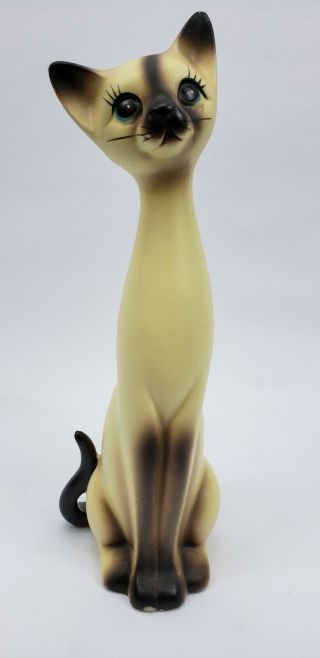 Vintage Napco Japan Ceramic Siamese Cat Mid Century 10.  5” Matte A - 877 1950s