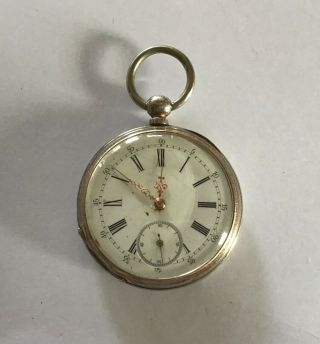 Antique Swiss Fine Silver Pocket Watch -,  Missing Seconds Hand