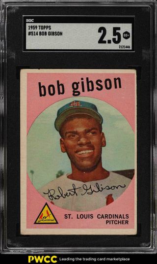 1959 Topps Bob Gibson Rookie Rc 514 Sgc 2.  5 Gd,  (pwcc)
