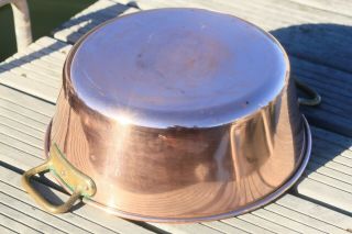 Antique Copper Confiture Jam Jelly Pan With Rounded Rim 4.  9lbs Diam 15inch 2