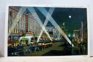California Ca Los Angeles Hollywood Boulevard Postcard Old Vintage Card View Pc