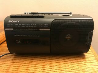 Vintage Sony Cfm10 Mini Boombox Am Fm Radio Cassette Player Recorder W/ Chord