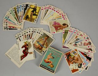 Vintage 1950s Gil Elvgren Pin - Up Deck Of Playing Cards 52 American Beauties