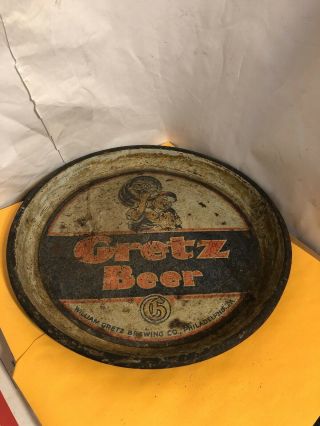 Vintage Metal Gretz Beer Serving Tray Philadelphia,  Pa.