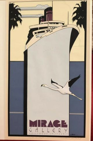 Very Rare Patrick Nagel Pencil Signed & Dated Serigraph Poster Mirage Ship
