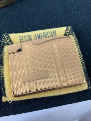 Vintage Elgin American Pocket Lighter With Attractive Engraved Design