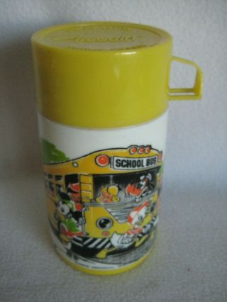 Vintage Mickey Mouse School Bus Thermos By Aladdin