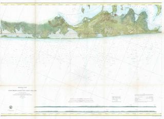 1857 U.  S.  Coast Survey Map Of Eastern Long Island (hamptons,  Amagansett)