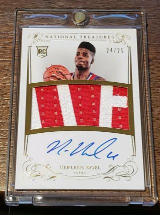 2013 - 14 National Treasures Nerlens Noel Rc Patch Auto Gold 24/25 Autograph