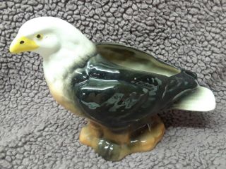 Vintage American Bald Eagle Pottery Planter Vase Piece L@@k Bird