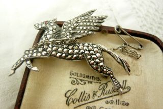 Vintage Silver Pegasus Horse Equestrian Winged Horse Animal Brooch Pin