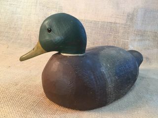 Vintage Animal Trap Lathe - Turned Wood Mallard Drake Duck Decoy