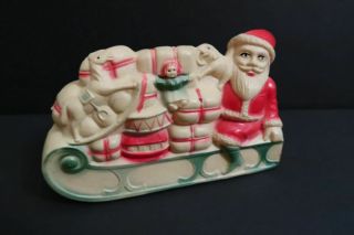 Viscoloid Co Antique Santa Claus On Sleigh With Toys 4 " 1/2 Celluloid Usa 1940 