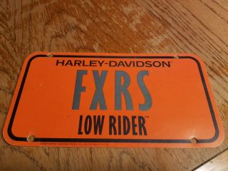 1985 Harley Davidson Fxrs Low Rider Motorcycle Dealer License Plate Sign Oil Gas