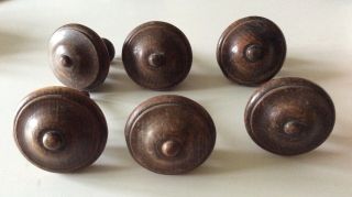 SET 6X ANTIQUE FRENCH WOODEN CHEST/DRAWER/DOOR HANDLE KNOBS 2