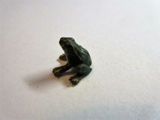 Antique,  Vintage Austrian Cold Painted Bronze Miniature Sculpture Of A Frog