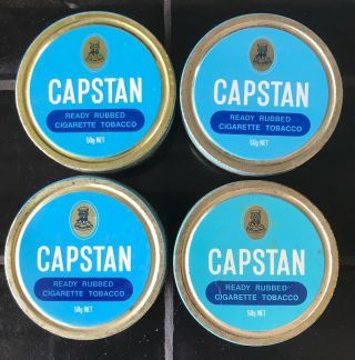 Set Of 4 X Capstan Tobacco Vintage Australian Tins