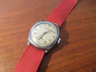 Rare Mens Vintage Sterling Silver Buren Grand Prix Denison Cased Trench Watch