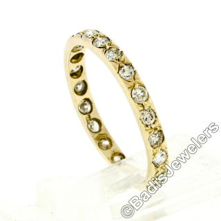 Antique Victorian 14k Gold 0.  65ctw Old Cut Diamond Wedding Eternity Band Ring