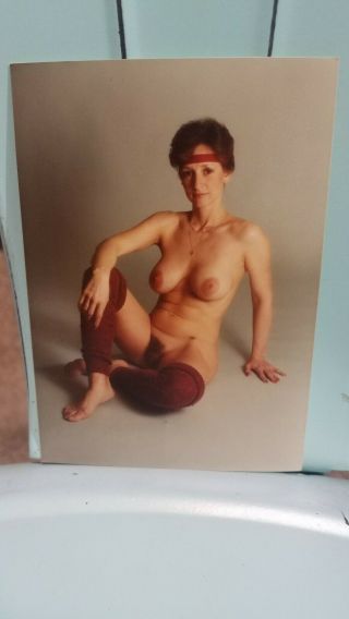 Pinup Pin Up Nude Model Girl Woman Vintage C1970 - 1990s Color Photo