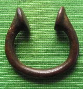 Old 18th Century Bronze Manilla Penanular African Slave Trade Bracelet Money J 2