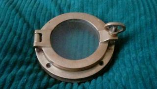 Small Vintage Brass Porthole 3 & 1/2 Inches