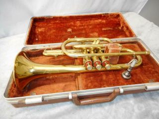 Vintage F E Olds Ambassador Cornet With Case And Mpc
