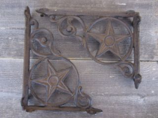 4 Cast Iron Antique Star Brackets Garden Braces Shelf Bracket Rustic Vintage