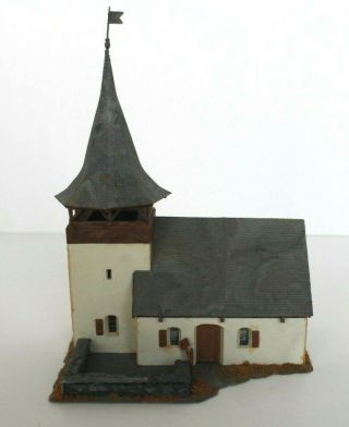 Kibri Vintage Ho Scale Village Church " Sertig " B - 8006 Fully Assembled
