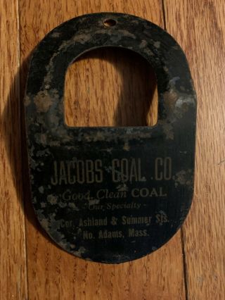 Old Vintage Broom Holder? Jacobs Coal Co.  North Adams Ma Mass Good Coal