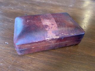 Vintage Red Brown Italian Leather Jewelry Box,  Signed Fomerz