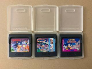 Vintage Gamegear Sonic The Hedgehog,  2,  And Triple Trouble Cartridge