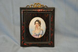 Antique Portrait Of A Victorian Lady; Oval And Signed.  Painting - On - Porcelain