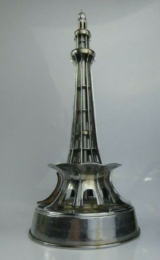 Art Deco Chrome Tower Sculpture - Lamp Base - Design C1930s Lighthouse