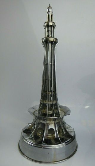 Art Deco Chrome Tower Sculpture - Lamp Base - Design c1930s Lighthouse 2