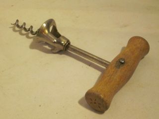 Vintage German Corkscrew Cork Screw Wine Bottle Opener Wood Handle Twist