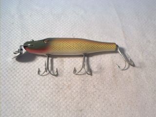 Vintage Old Wood Fishing Lure Creek Chub Pikie Golden Shiner Ge