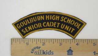 Australian Army Patch Post Ww2 Vintage Goulburn High School Senior Cadet Unit