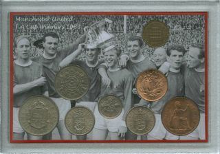 Manchester United Man Utd Vintage F.  A Cup Final Winners Coin Retro Gift Set 1963